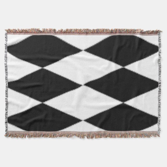 BLACK AND WHITE DIAMONDS THROW BLANKET (Front)