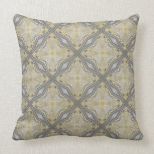 Black and White Diamonds with Waves Cushion