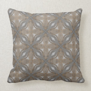 Black and White Diamonds with Waves Cushion