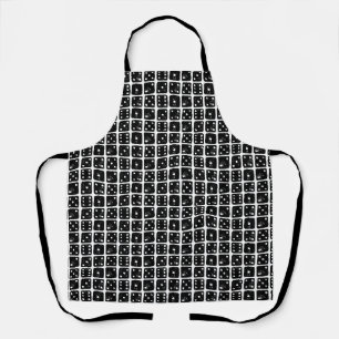 Black and White Dice 1-6 Rustic Linocut Apron