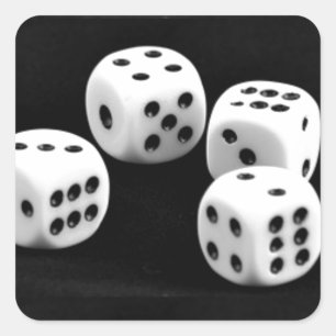 Black And White Dices Square Sticker