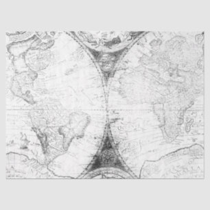 Black and White Digital Map Series Design 4 Tissue Paper
