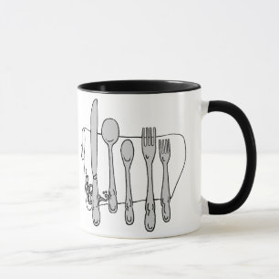 Black and White Dinnerware Art Coffee Mug