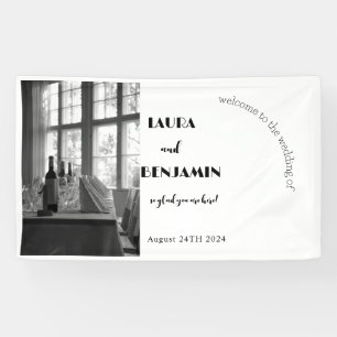 Black And White Dinning Table Wedding Banner