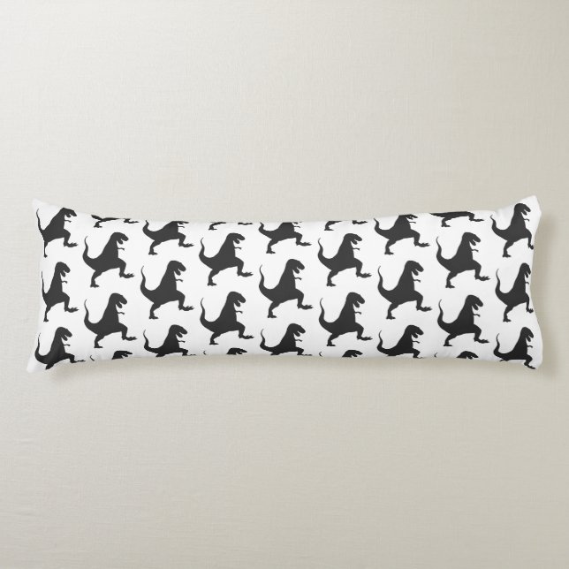 Black and White Dinosaur  Body Cushion (Front)