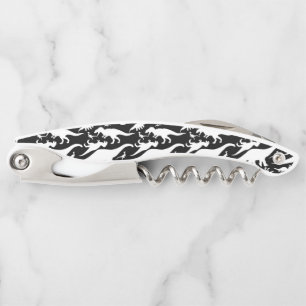 Black and White Dinosaur Pattern Corkscrew