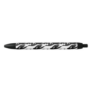Black and White Dinosaur Pattern Ink Pen