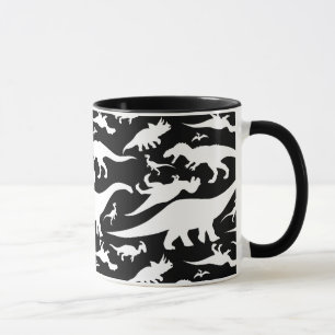 Black and White Dinosaur Pattern Mug