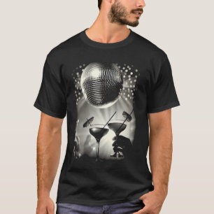 Black and White Disco Ball High Heels Tequila T-Shirt