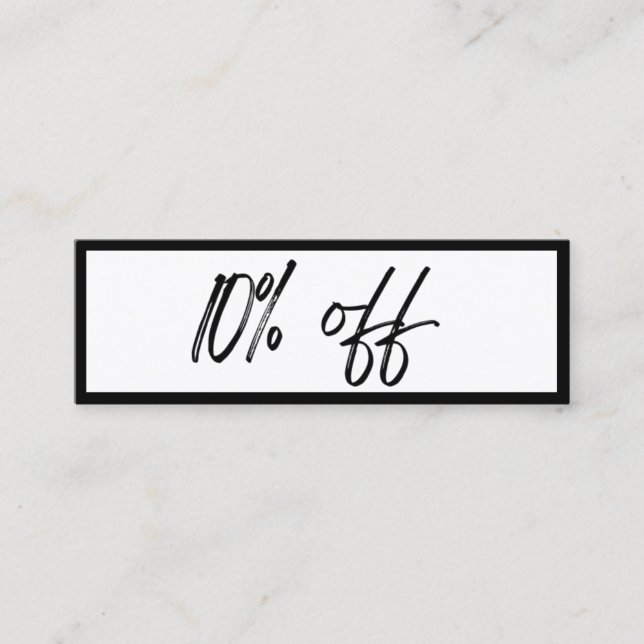 Black and White Discount Card (Front)