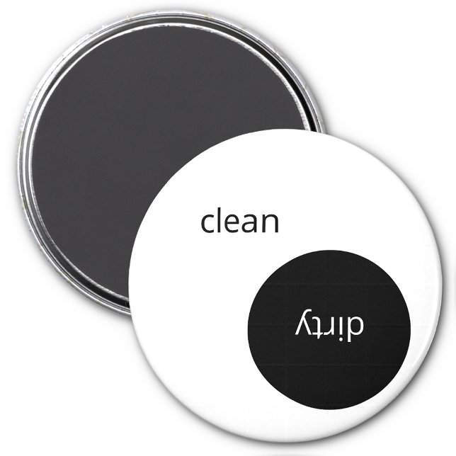 Black and White Dishwasher Clean Dirty  Magnet (Creator Uploaded)