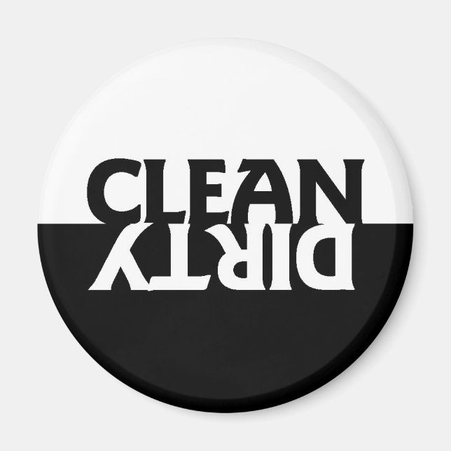 Black and White Dishwasher Magnet (Front)