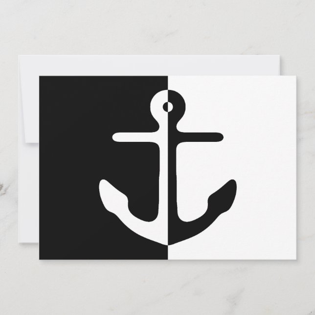 Black And White Divide Anchor Invitation (Front)