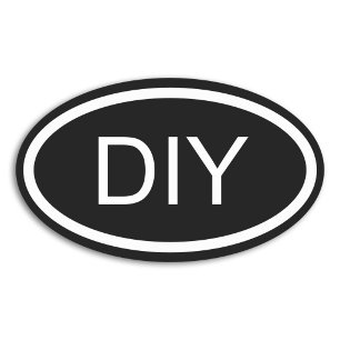 Black and White DIY Euro Style Oval Sticker