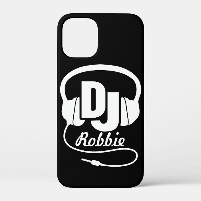 Black and white DJ name headphone Case-Mate iPhone Case (Back)