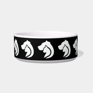 Black and White Dog and Cat Bowl