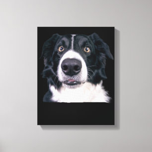 Black and White Dog Face Canvas Print
