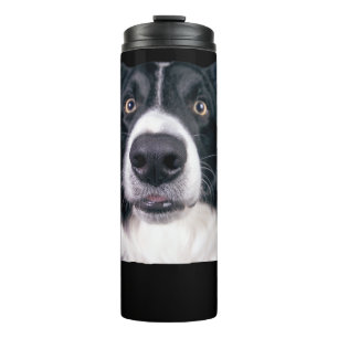 Black and White Dog Face Thermal Tumbler