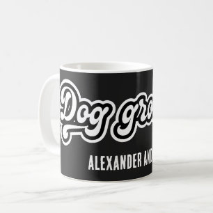 Black and White Dog Groomer Bold Typography  Coffee Mug