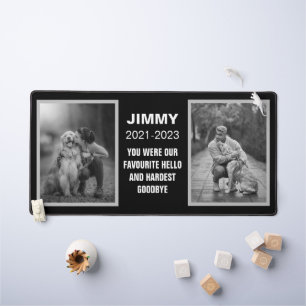 Black and White Dog Memorial 2 Photo Collage  Desk Mat