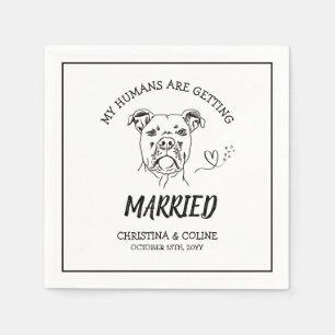 Black and White Dog Modern Fun Simple Wedding  Nap Napkin