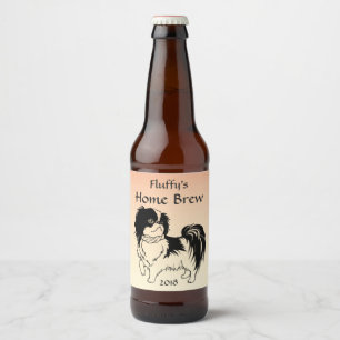 Black and White Dog on Orange Beer Label