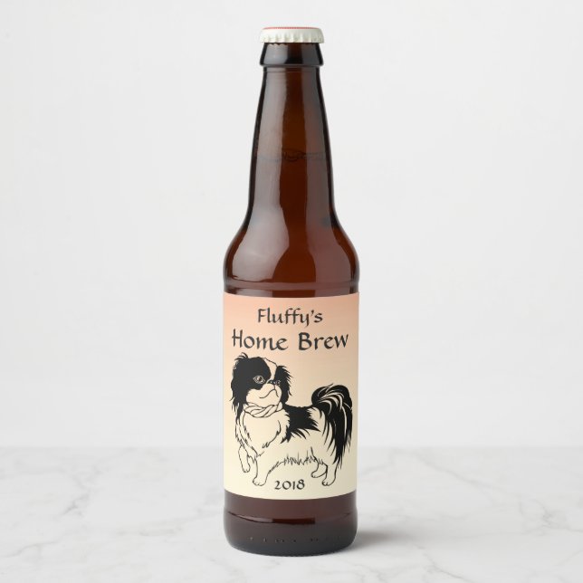 Black and White Dog on Orange Beer Label (Front)