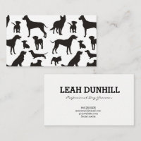 Black and White Dog Pattern Business Card