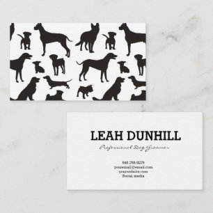 Black and White Dog Pattern Business Card