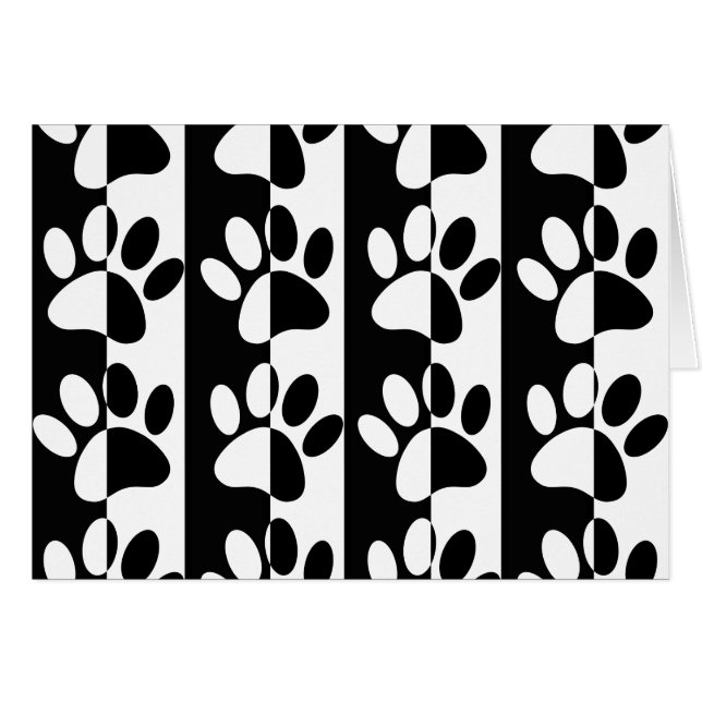 Black And White Dog Paws And Stripes (Front Horizontal)