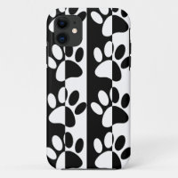 Black And White Dog Paws And Stripes