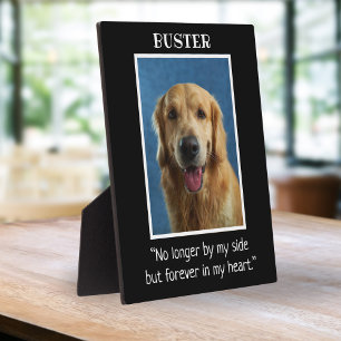 Black And White Dog Pet Memorial Photo Keepsake Plaque