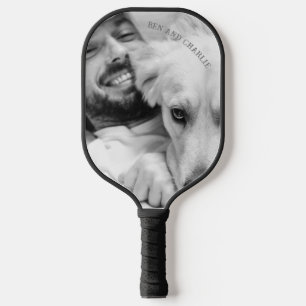 Black and White Dog Photo  Pickleball Paddle