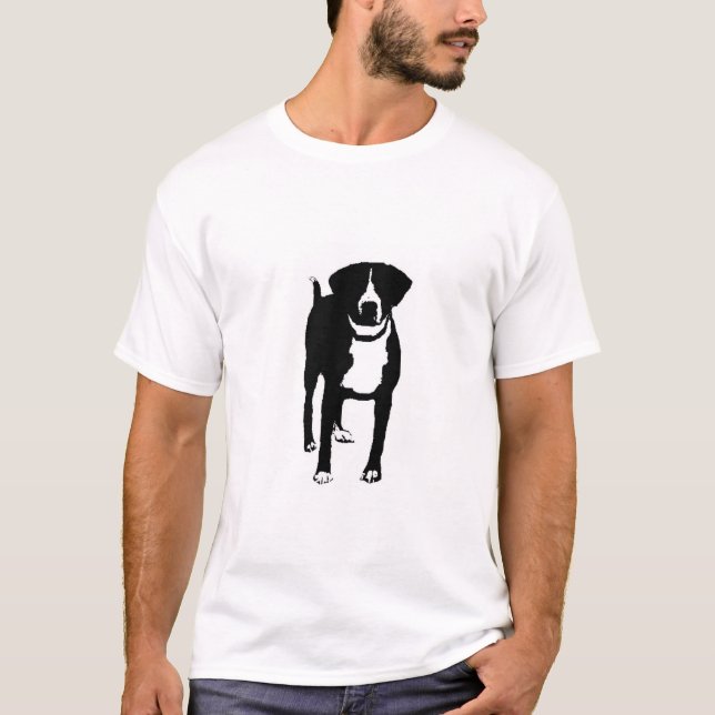 black and white dog T-Shirt (Front)
