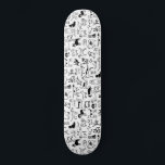 Black and White Dogs Pattern | Cool Canine Lover's Skateboard<br><div class="desc">Black and white dogs pattern featuring many dog breeds including a Beagle, Pug, Cocker Spaniel, Border Collie, Great Dane, French Bulldog, Bloodhound, Yorkshire Terrier, Shiba Inu, Basset Hound, Pit Bull, Bull Terrier, Boston Terrier, Alaskan Klee Kai, Bulldog, Dalmatian, Bichon Frise, Dachshund, Pointer, Pekingese, Chihuahua, Shih Tzu, Keeshond, and Pomeranians. A...</div>