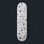 Black and White Dogs Pattern | Cool Canine Lover's Skateboard<br><div class="desc">Black and white dogs pattern featuring many dog breeds including a Beagle, Pug, Cocker Spaniel, Border Collie, Great Dane, French Bulldog, Bloodhound, Yorkshire Terrier, Shiba Inu, Basset Hound, Pit Bull, Bull Terrier, Boston Terrier, Alaskan Klee Kai, Bulldog, Dalmatian, Bichon Frise, Dachshund, Pointer, Pekingese, Chihuahua, Shih Tzu, Keeshond, and Pomeranians. A...</div>