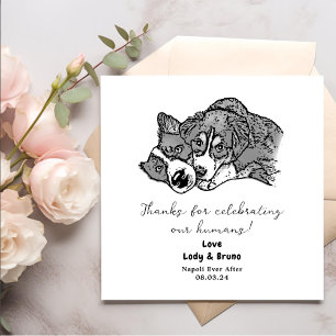 Black And White Dogs Personalised Cheers Napkins