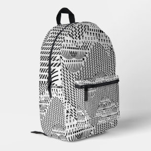 BLACK AND WHITE DOMES PRINTED BACKPACK
