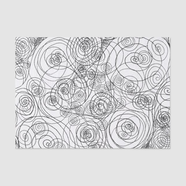 Black and White Doodle Art Tissue Paper (Front)