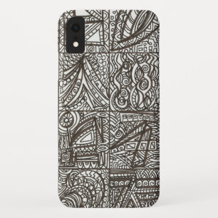 Black And White Doodle iPhone XR Case