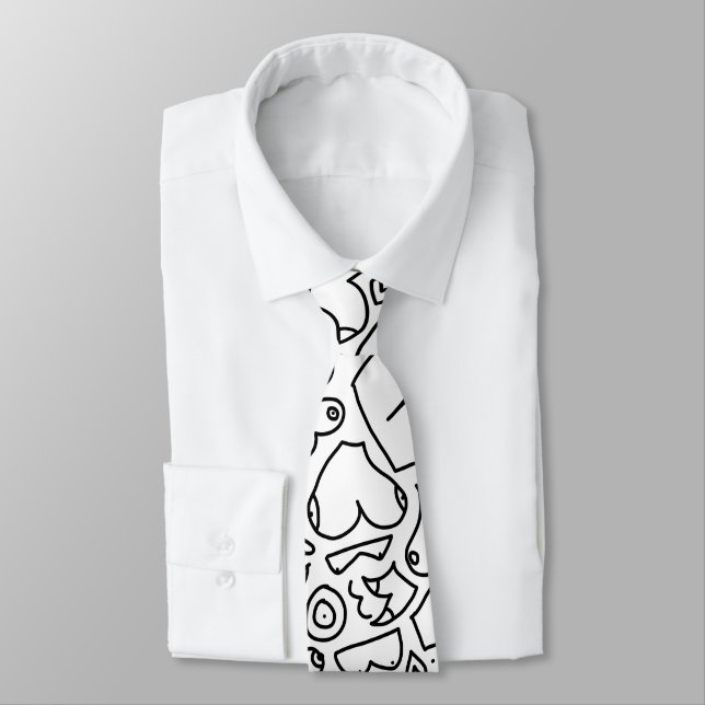 black and white doodle tie (Tied)