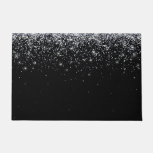 black and white doormat