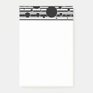 Black and White Dots and Stripes Post-it Notes