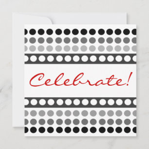 Black and White Dots Celebrate Party Invitations
