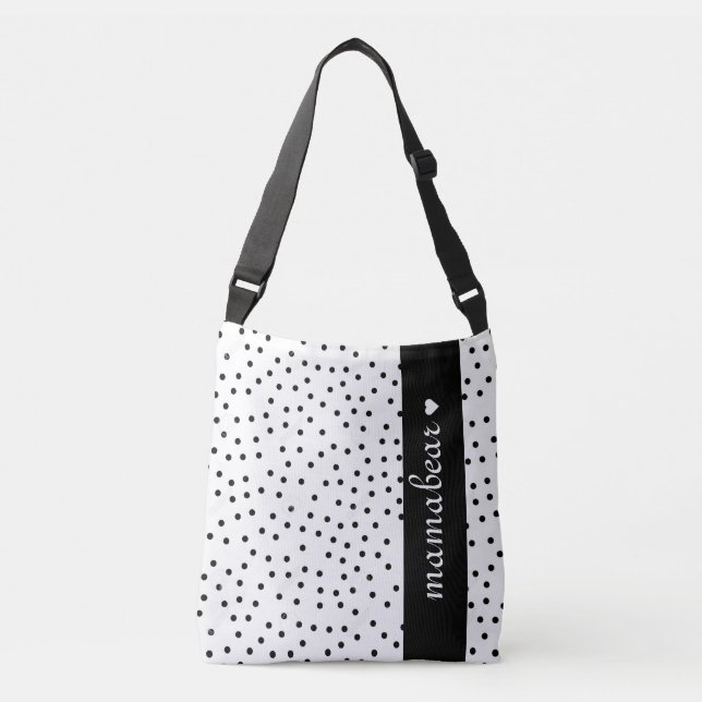 Black and White Dots Cross Body Bag (Front)