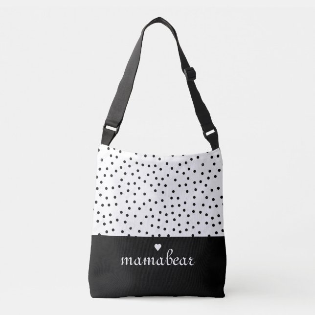 Black and White Dots Crossbody Bag (Front)