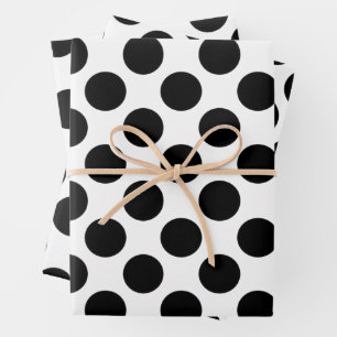 Black and White Dots Wrapping Paper Sheet