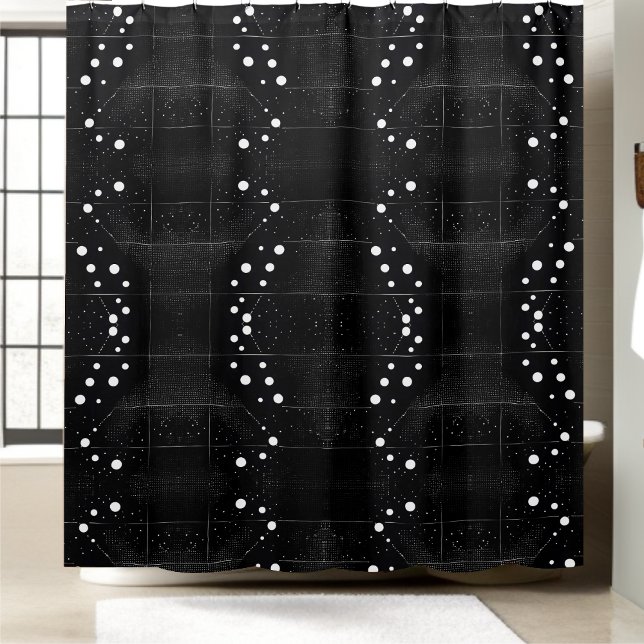 Black and White Dotted Booster Shower Curtain  (Creator Uploaded)