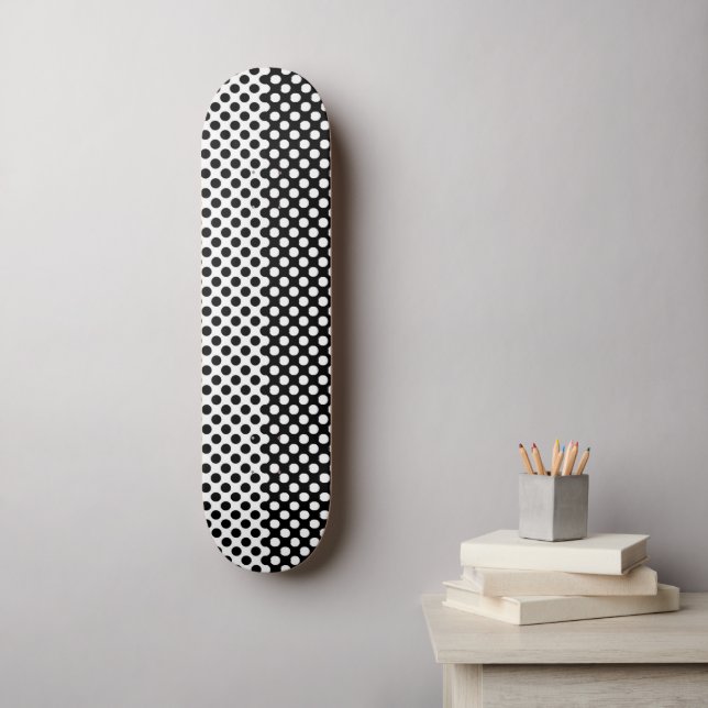 Black and White Dotted Skateboard (Wall Art)