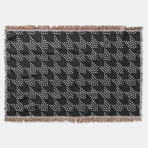 Black and white dotted tooth hound pattern throw blanket
